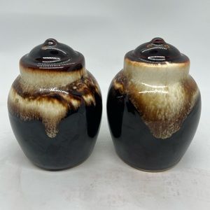 Vintage Pfaltzgraff Brown Drip Pottery Stoneware Gourmet Salt N Pepper Shakers